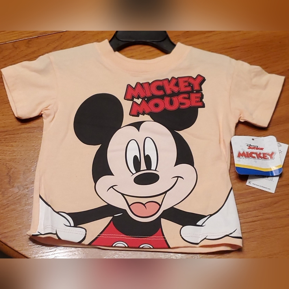 Disney Mickey Mouse Toddler T-Shirt - Peach Sz 12 mo. NWT